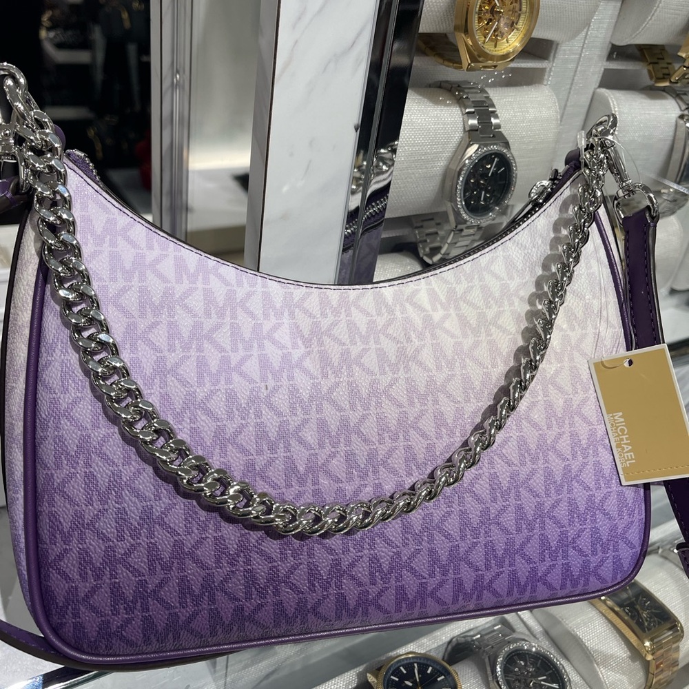 Michael Kors Jet Set Lg Women Pochette Ombré Logo Crossbody XBody Dark Purple
NW - Picture 6 of 16